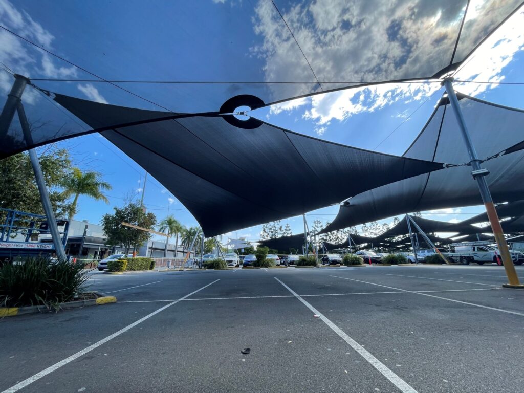 Westfield North Lakes car park shade structure installed by Versatile Structures