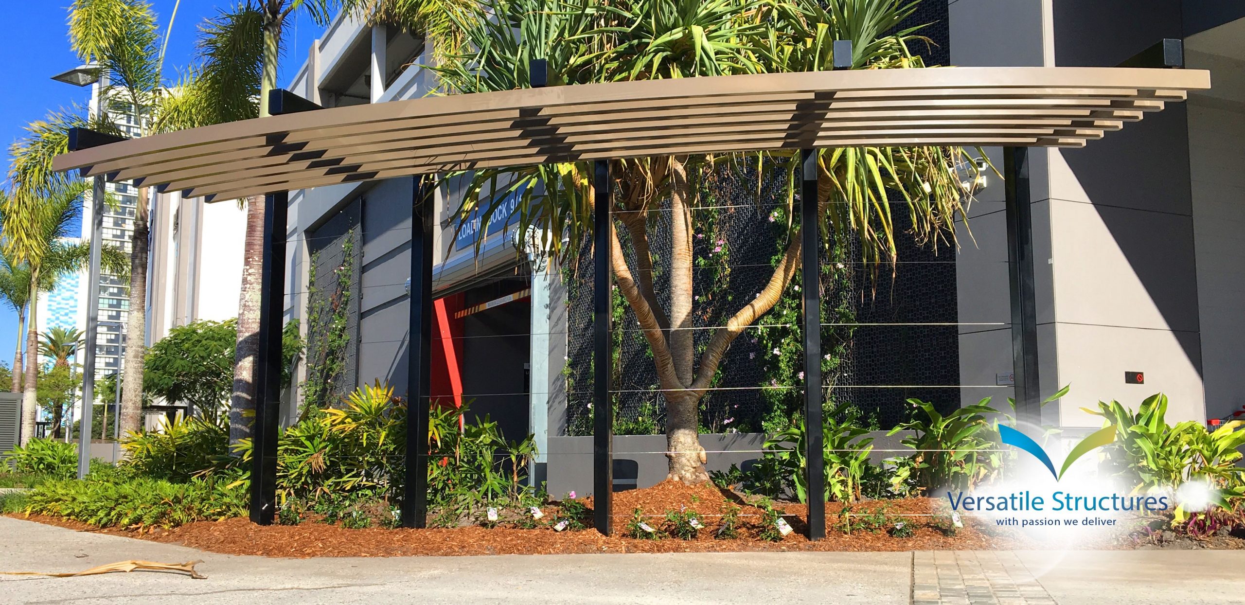 Pacific Fair shade structure installed by Versatile Structures