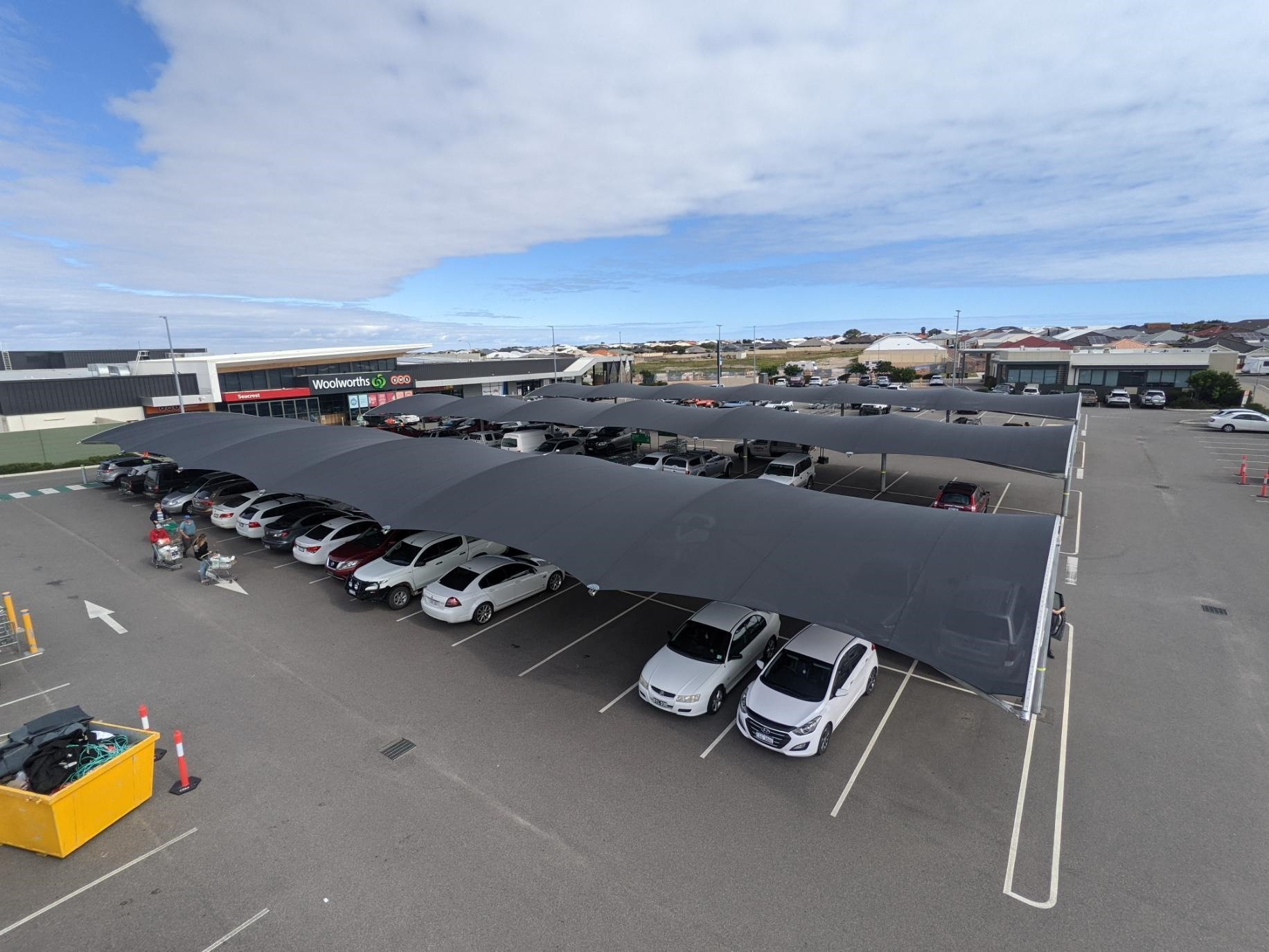 Car Park shade structure installed for Stamford Plaza in Brisbane by Versatile Structures