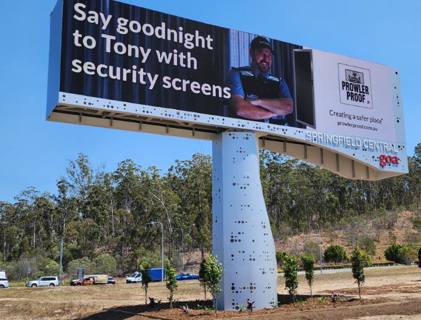 GOA Springfield Lakes billboard installed by Versatile Structures