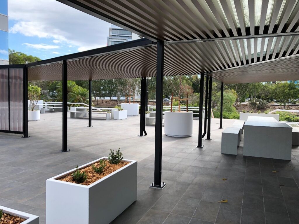 Waterside Gold Coast City Council breezeway installed by Versatile Structures
