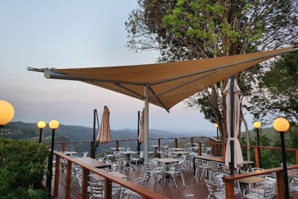 Vypar umbrella shade structure installed by Versatile Structures