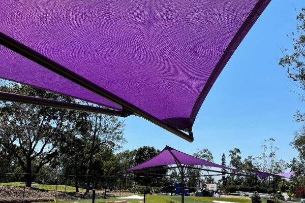 Ozley Mini Golf commercial umbrella installed by Versatile Structures