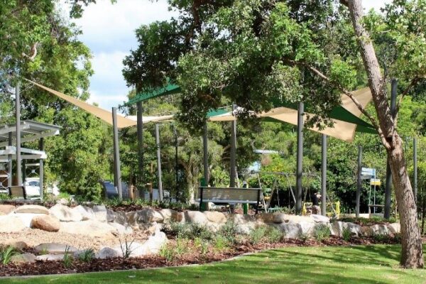 Walton Bridge Park shade structure installed by Versatile Structures