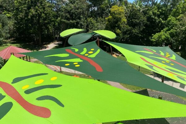 Heritage Park Shade structure installed by Versatile Structures