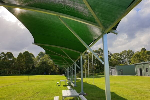 Samforld Valley Archery Club shade structure installed by Versatile Structures