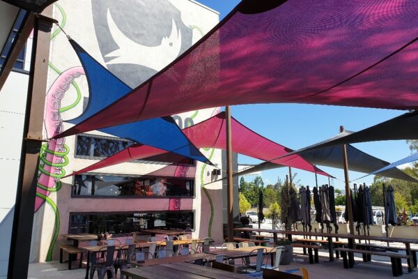 BrewDog Brisbane shade structure installed by Versatile Structures