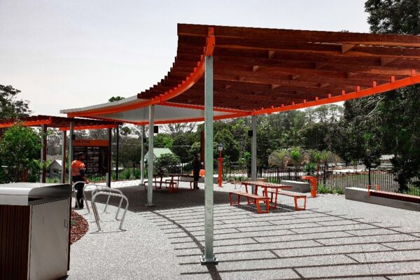 Caboolture rail train shade structure installed by Versatile Structures