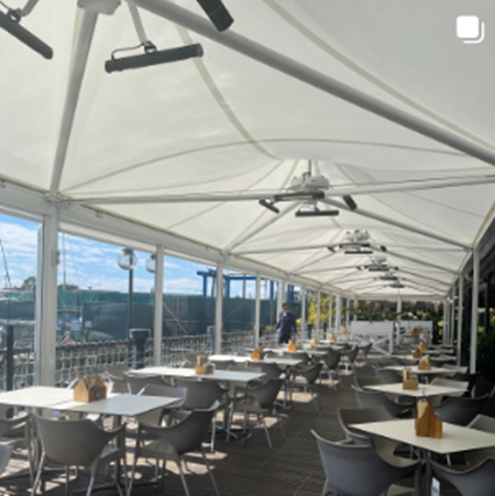 Kawana Hotel shade structure, manufactures and installed by Versatile Structures