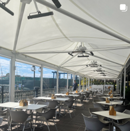 Kawana waters hotel commercial shade structure designed and installed by Versatile Structures