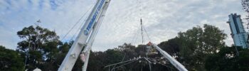 Versatile Structures installing a shade structure