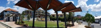 Brisbane City Council’s West End Urban polycarbonate commercial shade structure designed and installed by Versatile Structures