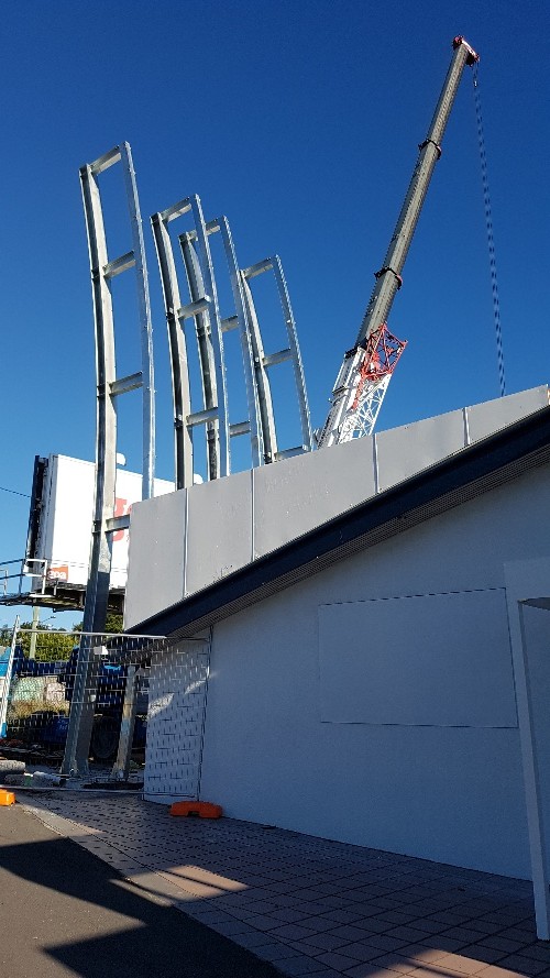 crane hosting steel structure manufactured and installed by Versatile Structures