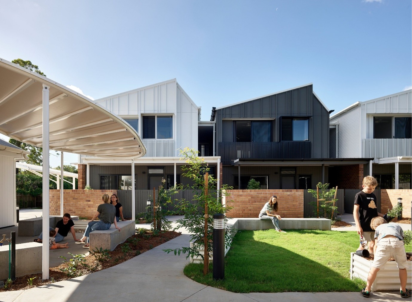 Habitat on Juers , shade structure manufactured and installed by Versatile Structures
