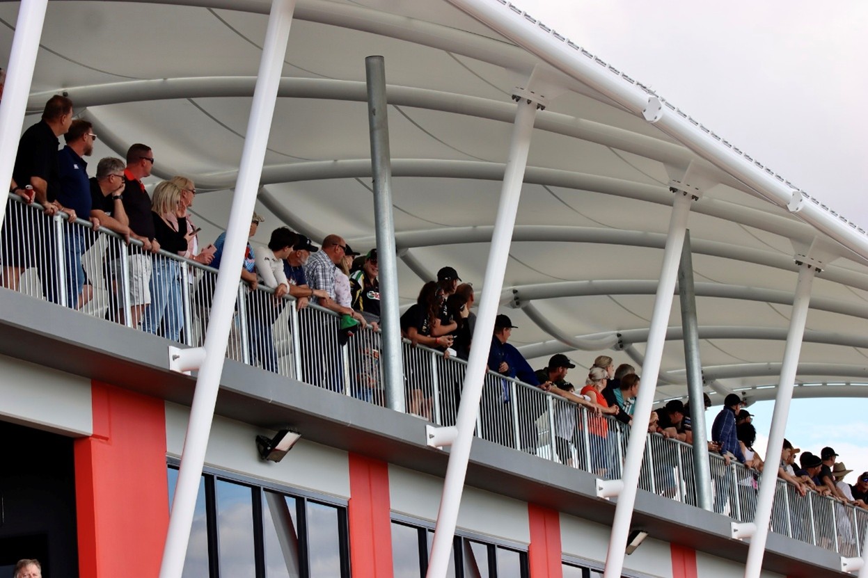 Queensland Racetrack shade structure designed and installed by Versatile Structures