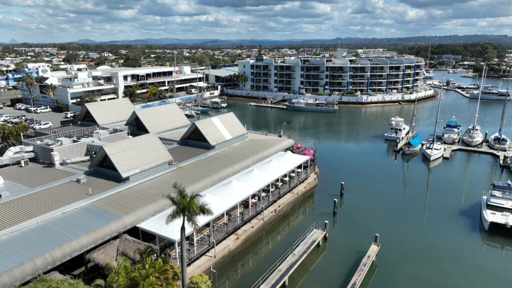 Kawana Hotel shade structure designed, manufactured and installed by Versatile Structures