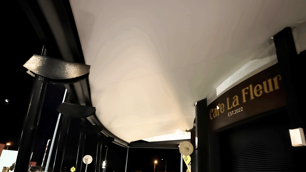 Arundel Plaza shade structure designed, manufactured and installed by Versatile Structures