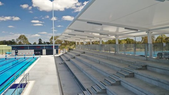 Canterbury School waterproof shade structure manufactured and installed by Versatile Structures