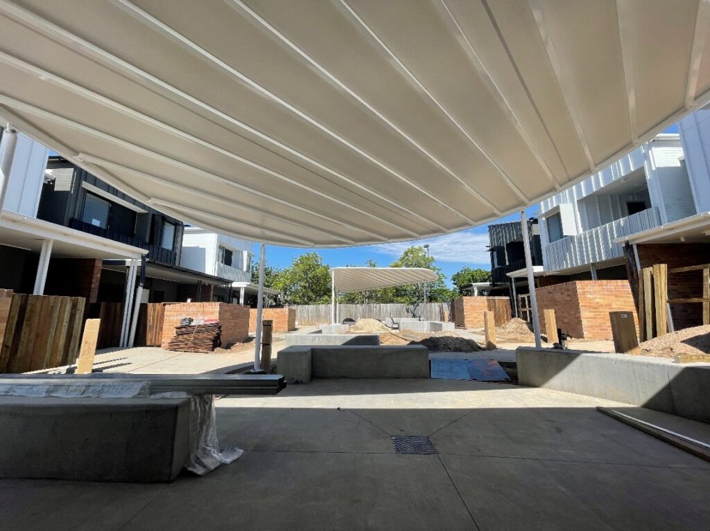 Habitat on Jeurs shade structures installed by Versatile Structures
